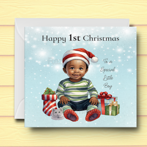 Black Boy O Christmas Card